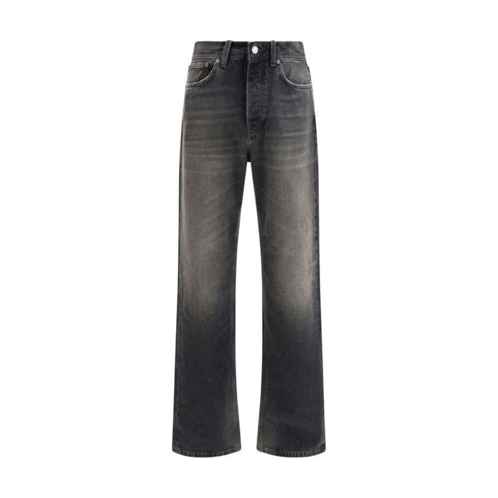 Haikure Relaxed Fit Cotton Jeans Men Black Bottoms